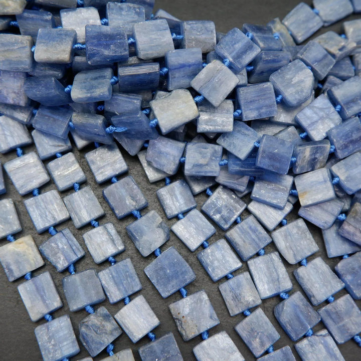 Blue kyanite beads.