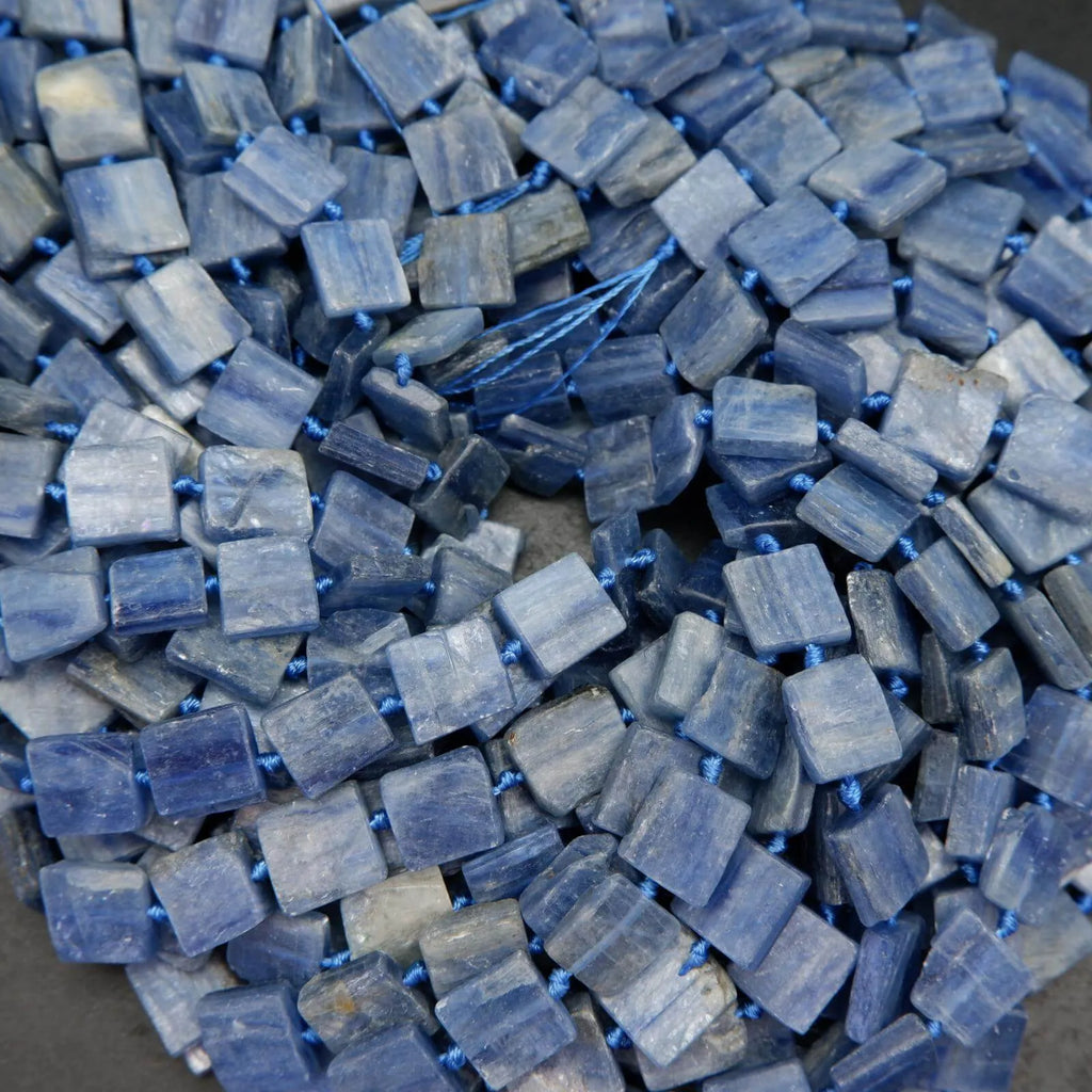 Blue kyanite beads.