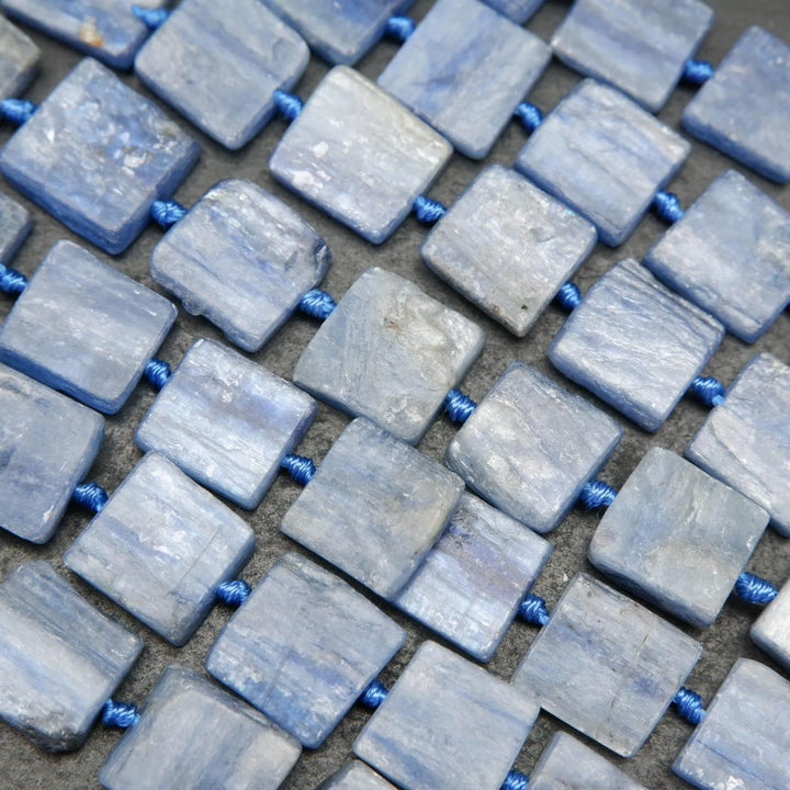 Blue kyanite beads.