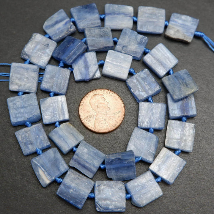 Blue kyanite beads.
