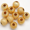 Brushed Sphere · Gold Finished Brass · 4.5mm, 5.5mm, Finding, Tejas Beads
