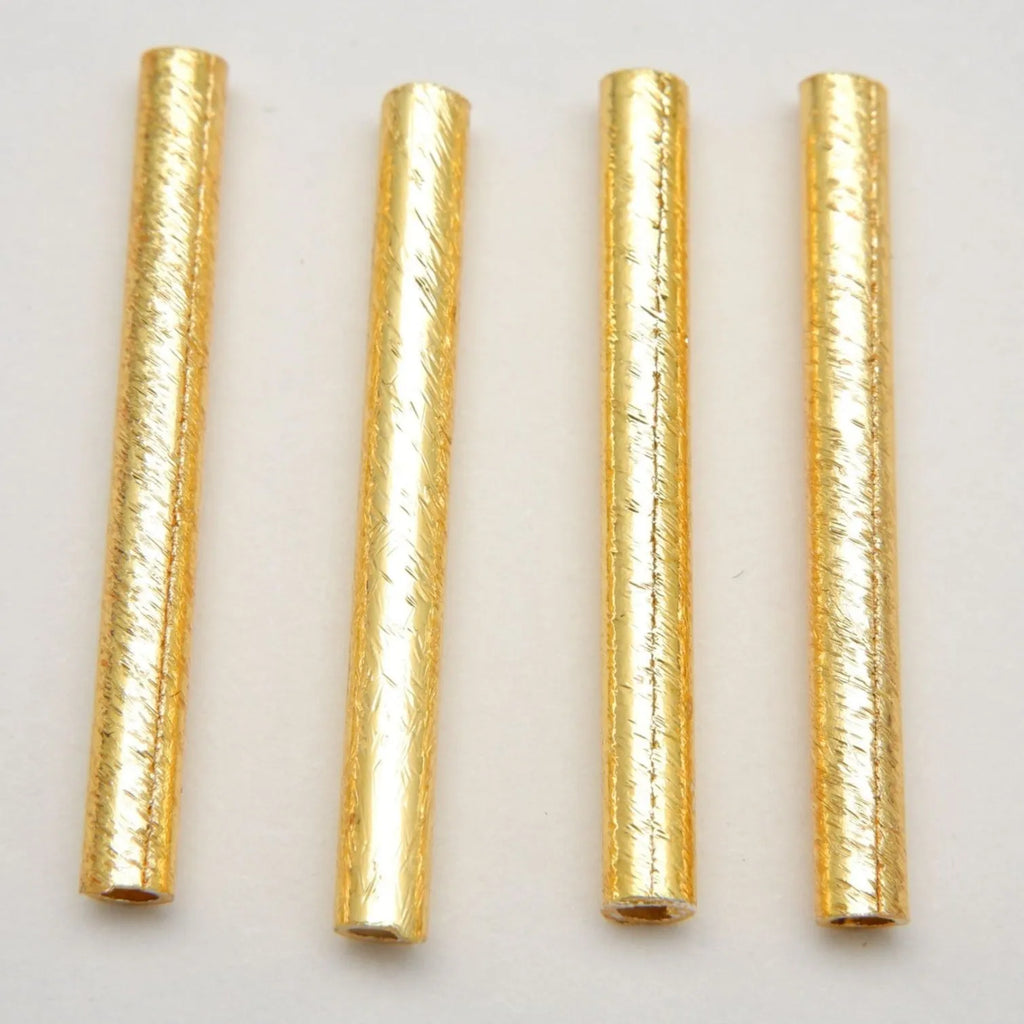Brushed Tube · Gold Finished Brass, Finding, Tejas Beads