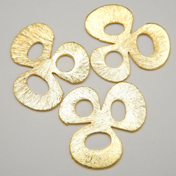 Clover Charm · Gold Finished Brass · 12pcs, Finding, Tejas Beads