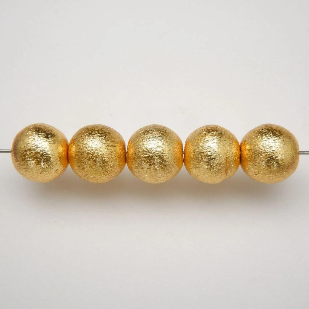 Brushed Ball · Gold Finished Brass · 8mm, 10mm, Finding, Tejas Beads