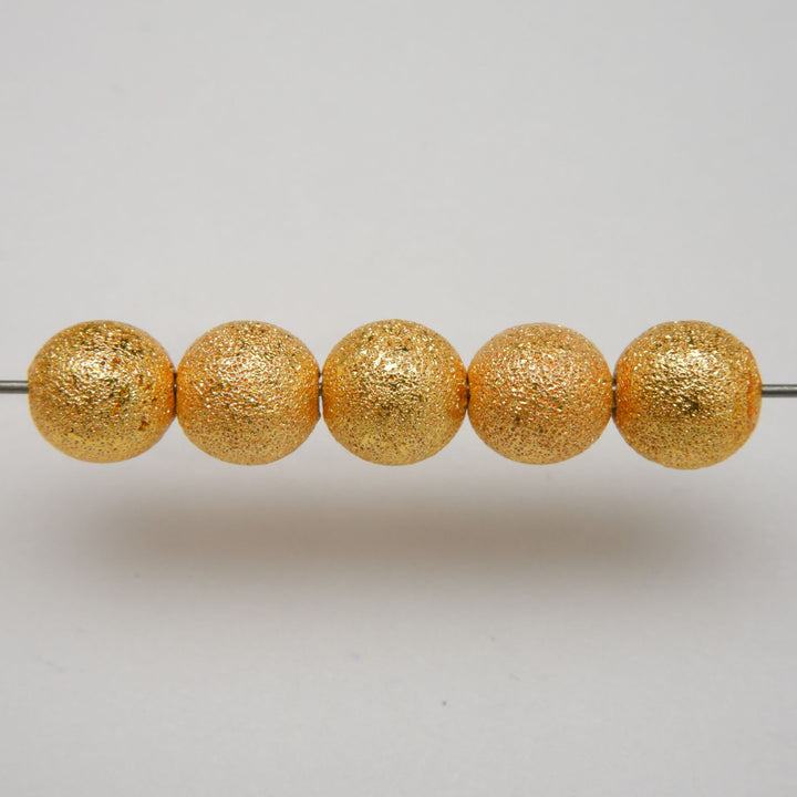 Brushed Balls · Gold Finished Brass · 4mm, 5mm, 6mm, 7.5mm, Finding, Tejas Beads