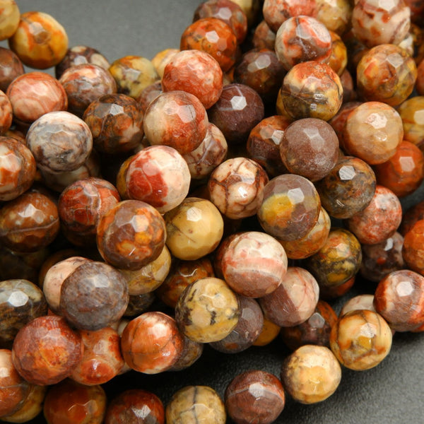 Mexican Bird's Eye Rhyolite · Faceted · Round · 8mm, Bead, Tejas Beads