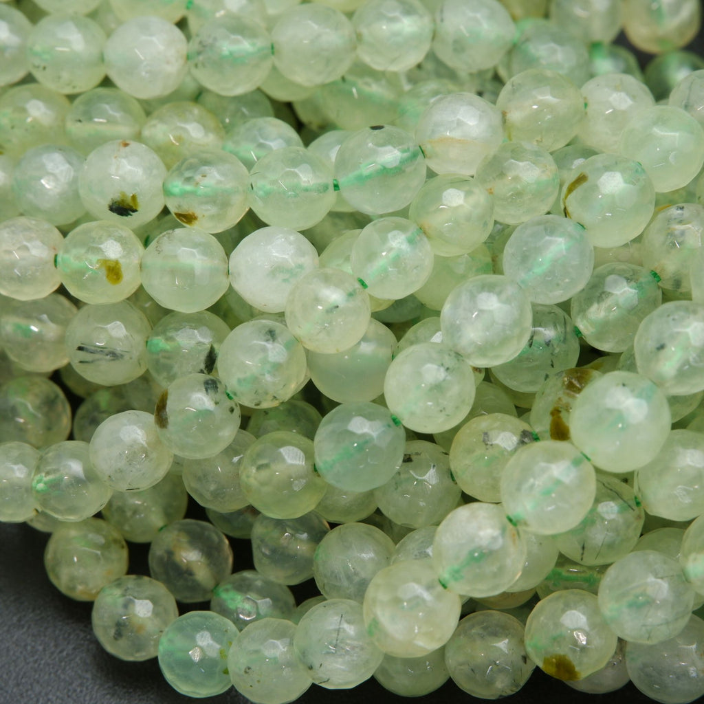 Prehnite · Faceted · Round · 5.8mm, 6mm, Bead, Tejas Beads