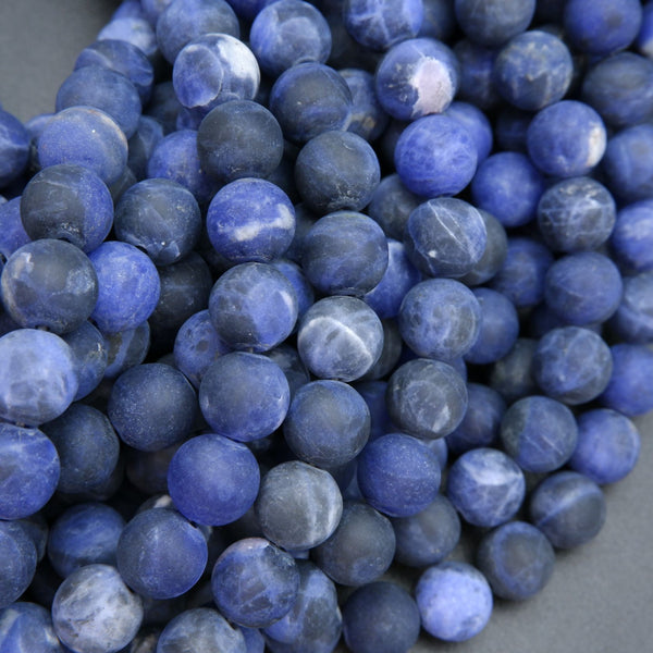 Blue matte finish sodalite beads.