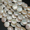 Freshwater Pearl · Coin Shape · White · 17mm, Pearl, Tejas Beads