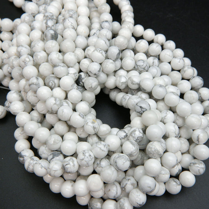 White Howelite Beads.