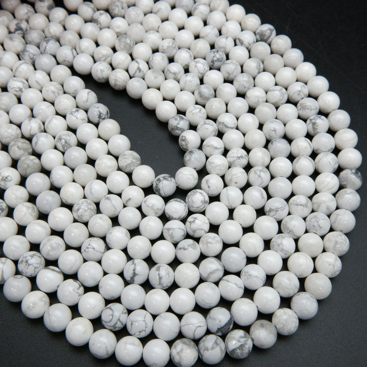 White Howelite Beads.