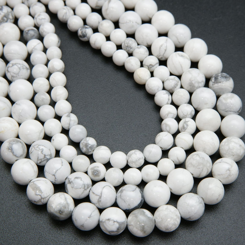 White Howelite Beads.