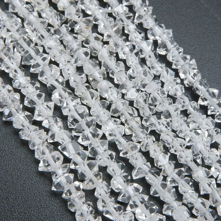 Herkimer Diamond Quartz Double Terminated Points Beads