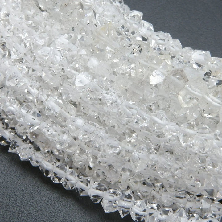 Herkimer Diamond Quartz Double Terminated Points Beads