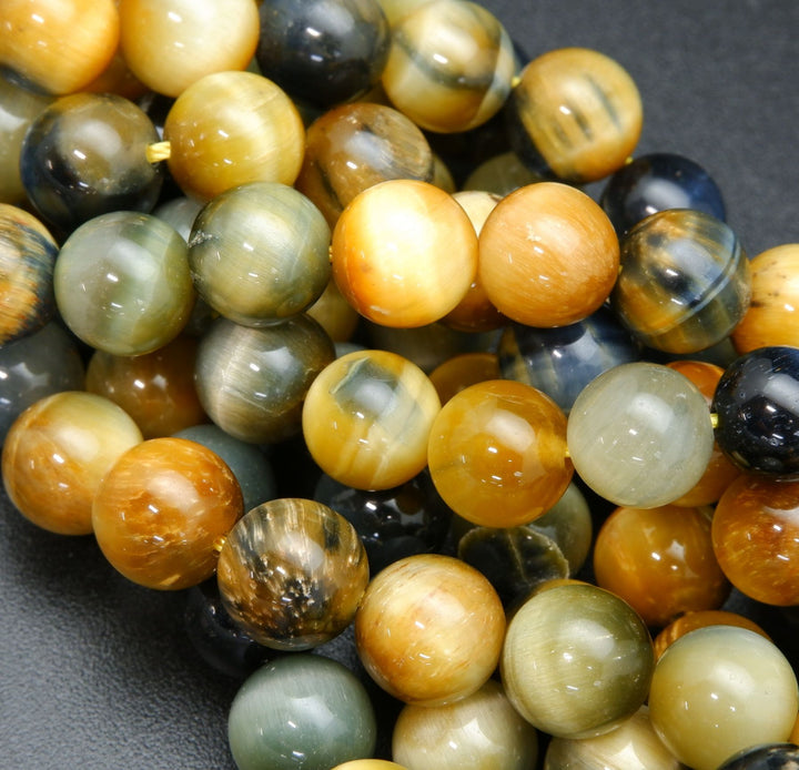 Golden Blue Tiger's Eye · Smooth · Round · 4mm, 6mm, 8mm, 10mm, Bead, Tejas Beads