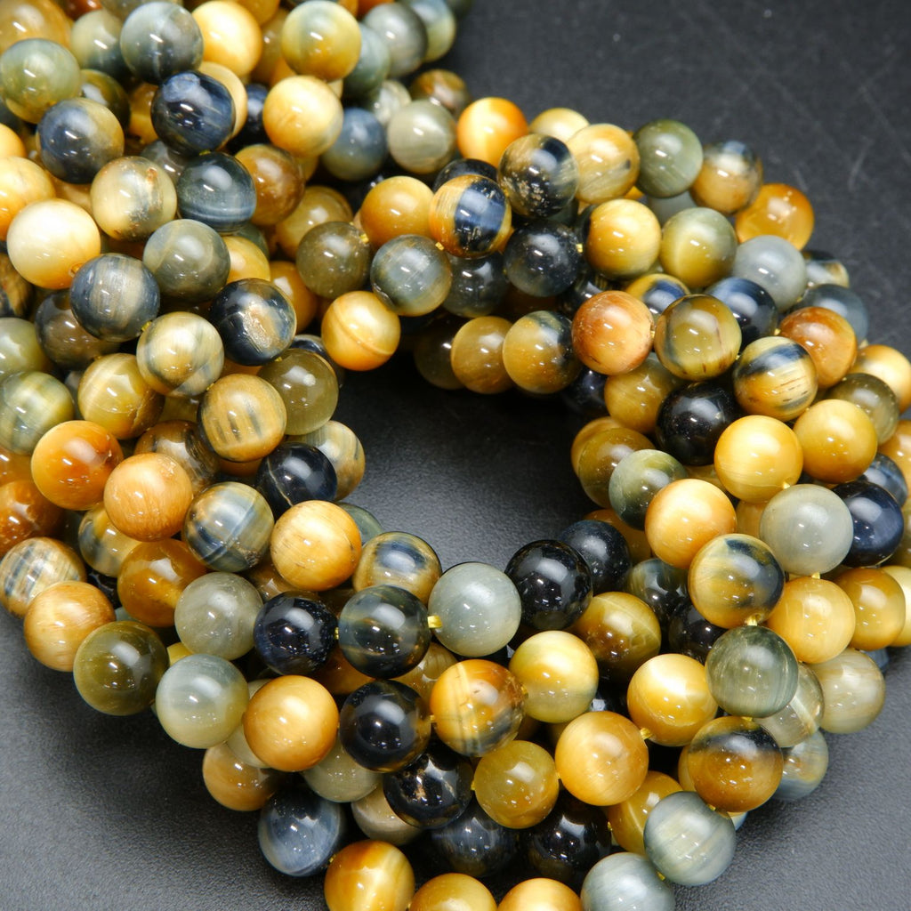 Golden Blue Tiger's Eye · Smooth · Round · 4mm, 6mm, 8mm, 10mm, Bead, Tejas Beads