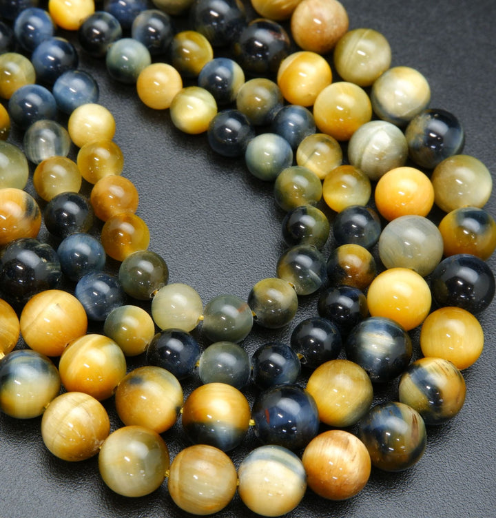 Golden Blue Tiger's Eye · Smooth · Round · 4mm, 6mm, 8mm, 10mm, Bead, Tejas Beads