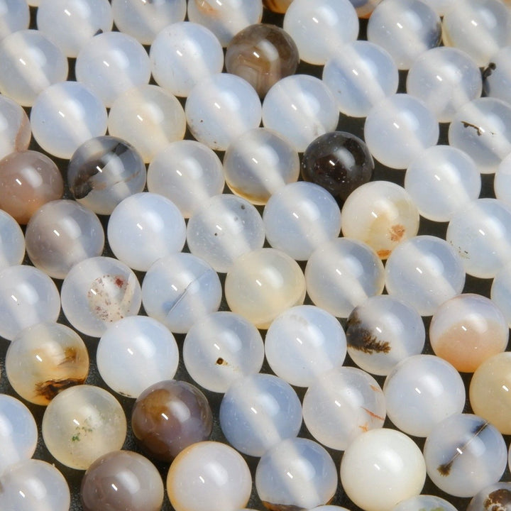 Montana Dendritic Agate · Smooth · Round · 4mm, 6mm, 8mm, 10mm, Bead, Tejas Beads