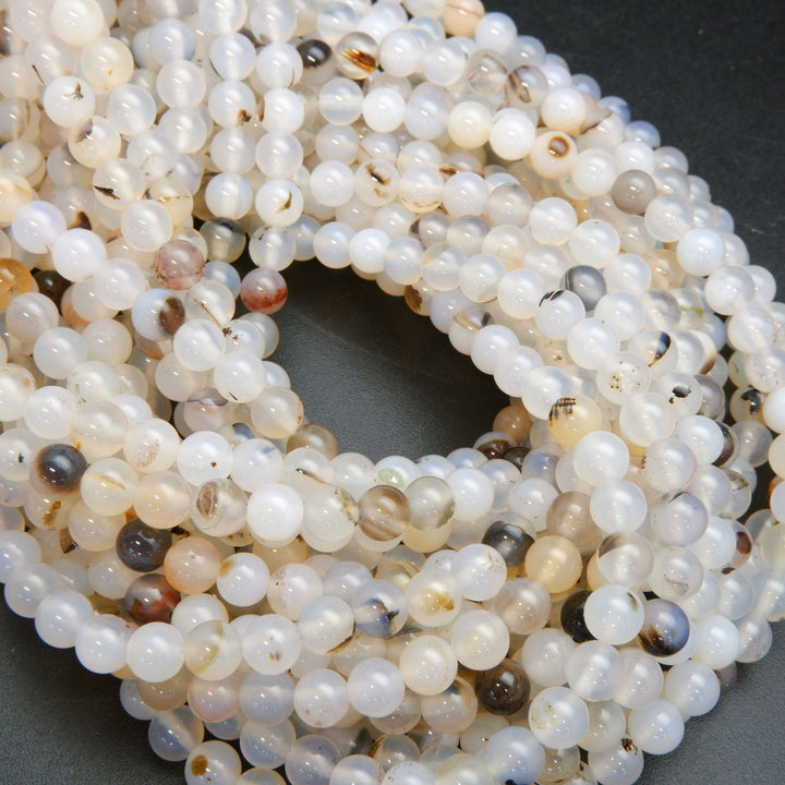 Montana Dendritic Agate · Smooth · Round · 4mm, 6mm, 8mm, 10mm, Bead, Tejas Beads