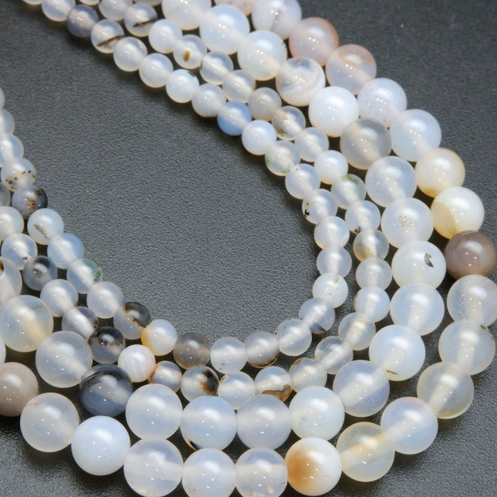 Montana Dendritic Agate · Smooth · Round · 4mm, 6mm, 8mm, 10mm, Bead, Tejas Beads