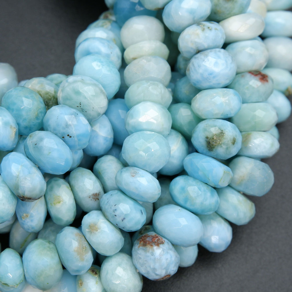 Larimar · Faceted · Rondelle · 6x10mm, Bead, Tejas Beads