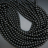 Jet · Smooth · Round · 6mm, 10mm **CLEARANCE**, Bead, Tejas Beads