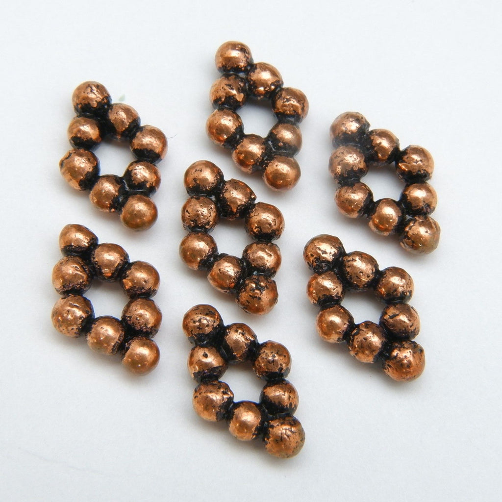 Eight Dot Diamond · Antique Copper · 6x9mm, Finding, Tejas Beads