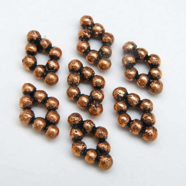 Eight Dot Diamond · Antique Copper · 6x9mm, Finding, Tejas Beads