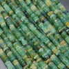 Green disk shape roman glass beads for jewelry making.