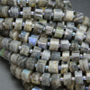 Grey heishi labradorite beads.