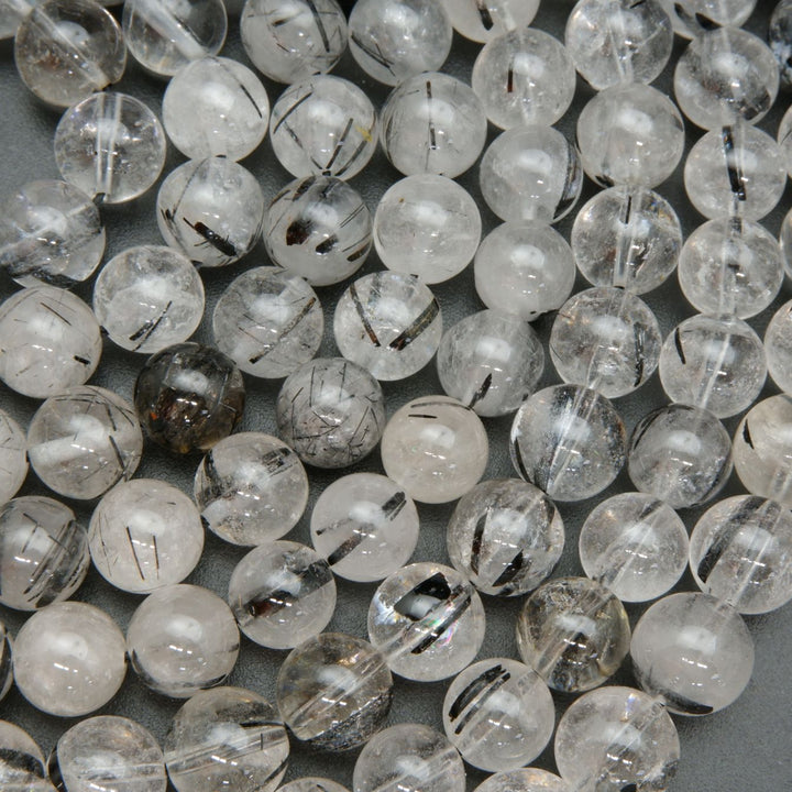 Tourmalated Quartz A · Smooth · Round · 10mm, 11mm, 12mm, 13mm, Bead, Tejas Beads