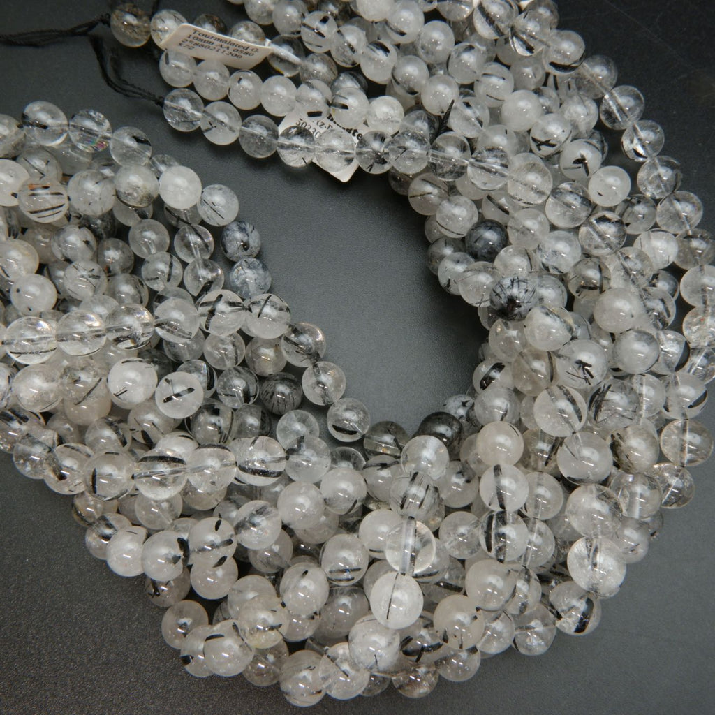 Tourmalated Quartz A · Smooth · Round · 10mm, 11mm, 12mm, 13mm, Bead, Tejas Beads