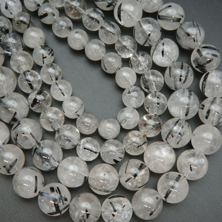 Tourmalated Quartz A · Smooth · Round · 10mm, 11mm, 12mm, 13mm, Bead, Tejas Beads