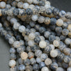 Matte Finish Spider Web Agate Beads. Cracked Agate Beads With Black Dye In The Cracks.