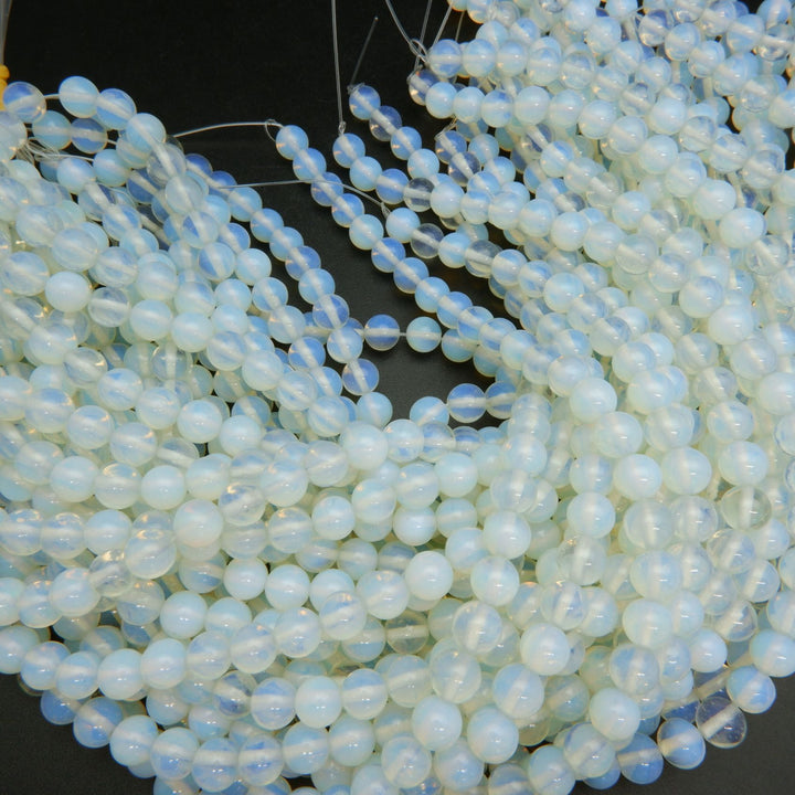 Synthetic transparent opalite beads.