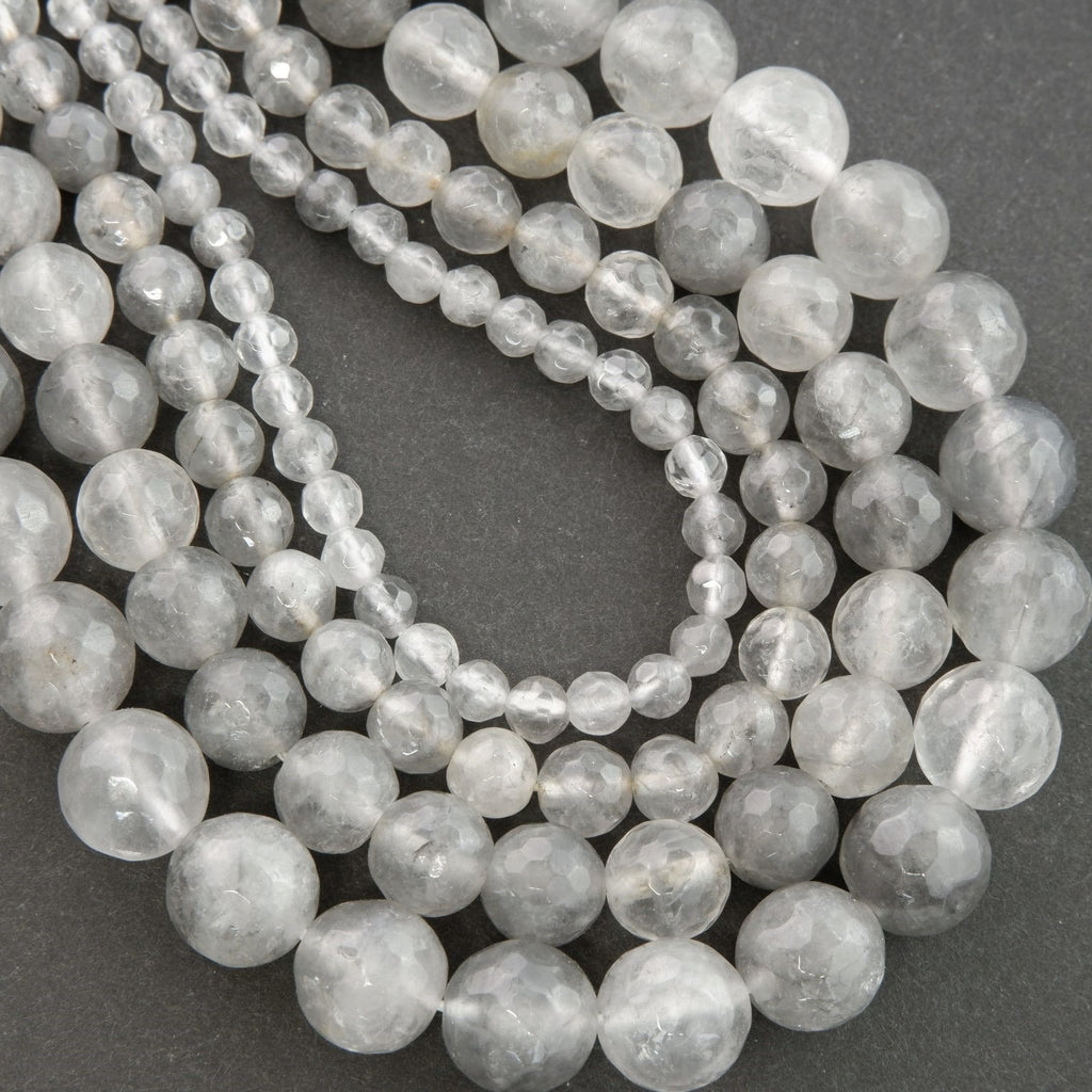 Cloudy Quartz · Faceted · Round · 4mm, 6mm, 8mm, 10mm, Bead, Tejas Beads