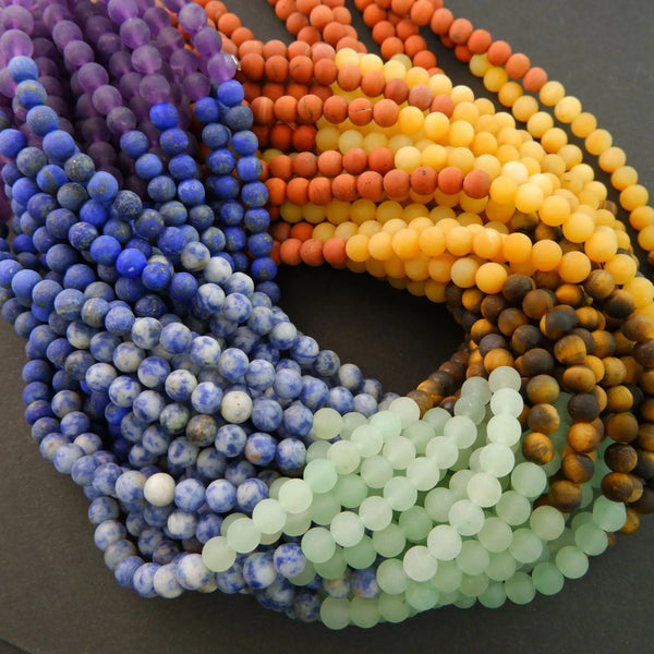 4mm Faceted Rondelle Shaped Assorted Gem Beads - 13 Strand (Approximately  90 Beads) - High Quality Hand-Cut Indian Semi-Precious Gemstone
