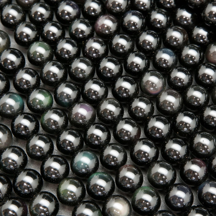 Polished Round Rainbow Beads For Handmade Jewelry