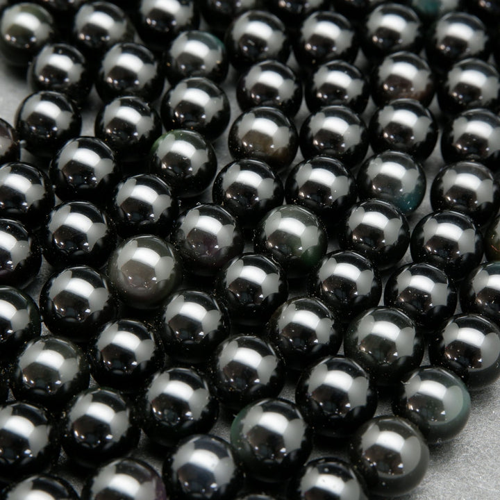 Polished Round Rainbow Beads For Handmade Jewelry
