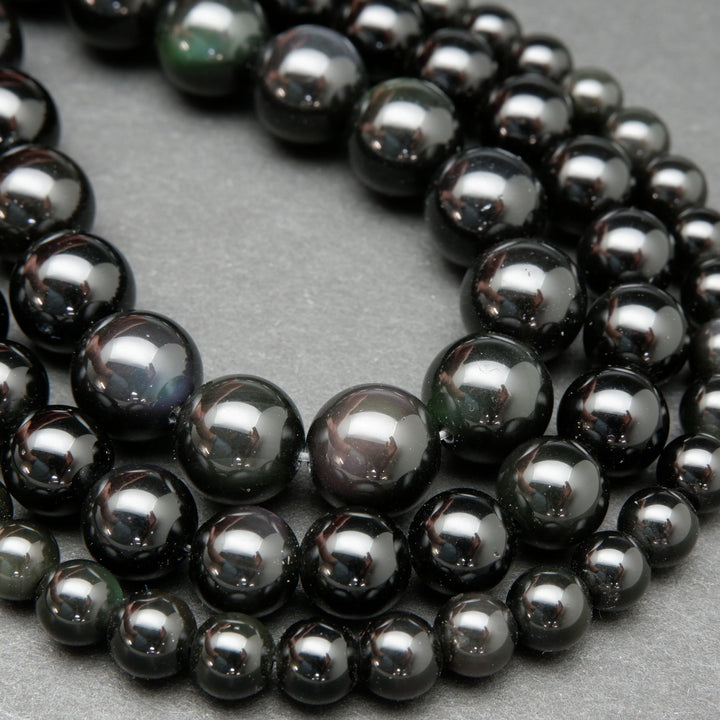 Polished Round Rainbow Beads For Handmade Jewelry