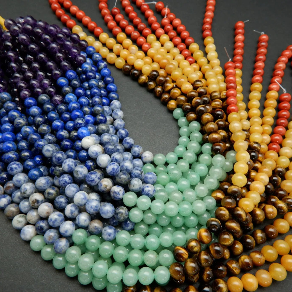 Seven Chakra Beads Natural Gemstone Beads Tejas Beads