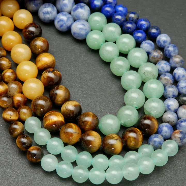 Seven Chakra Stone · Smooth · Round · 4.5mm, 6.5mm, 8.5mm, Bead, Tejas Beads