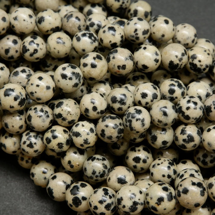 Dalmatian Jasper · Smooth · Round · 4mm, 6mm, 8mm, 10mm, Bead, Tejas Beads