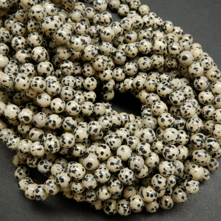 Dalmatian Jasper · Smooth · Round · 4mm, 6mm, 8mm, 10mm, Bead, Tejas Beads