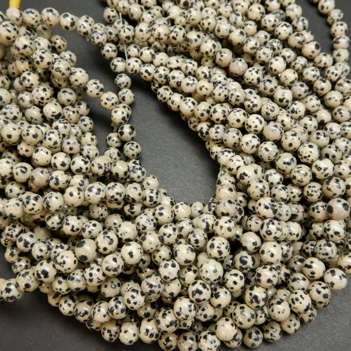 Dalmatian Jasper · Smooth · Round · 4mm, 6mm, 8mm, 10mm, Bead, Tejas Beads