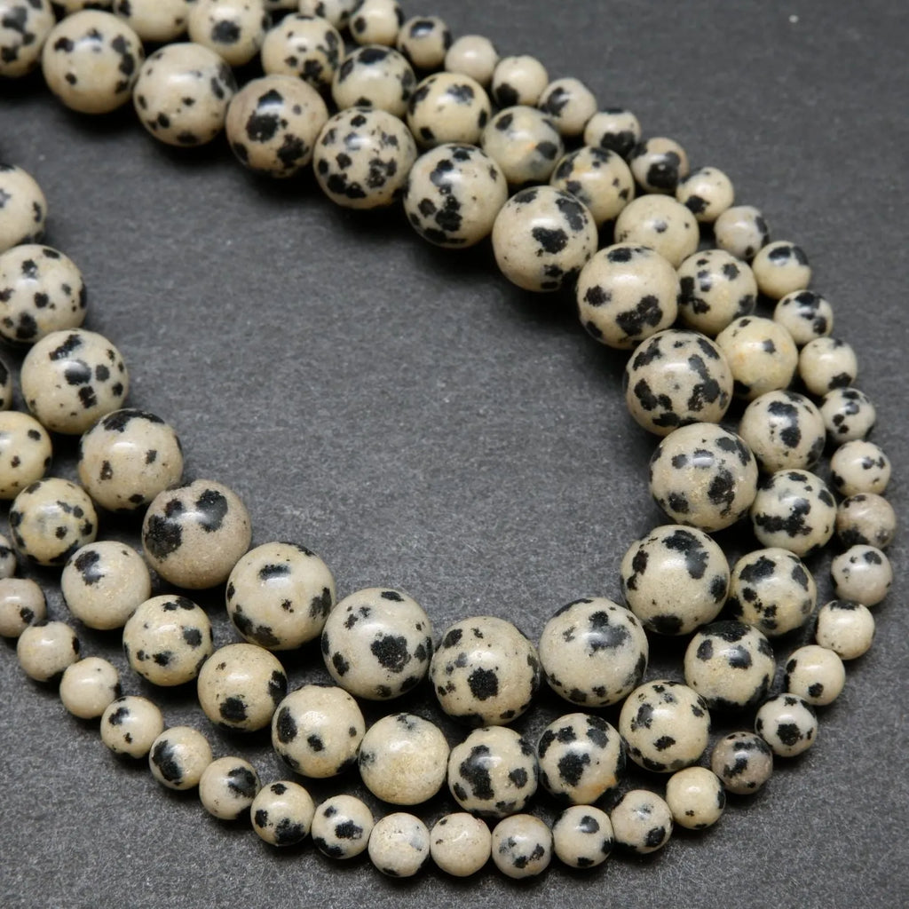 Spotted jasper beads.