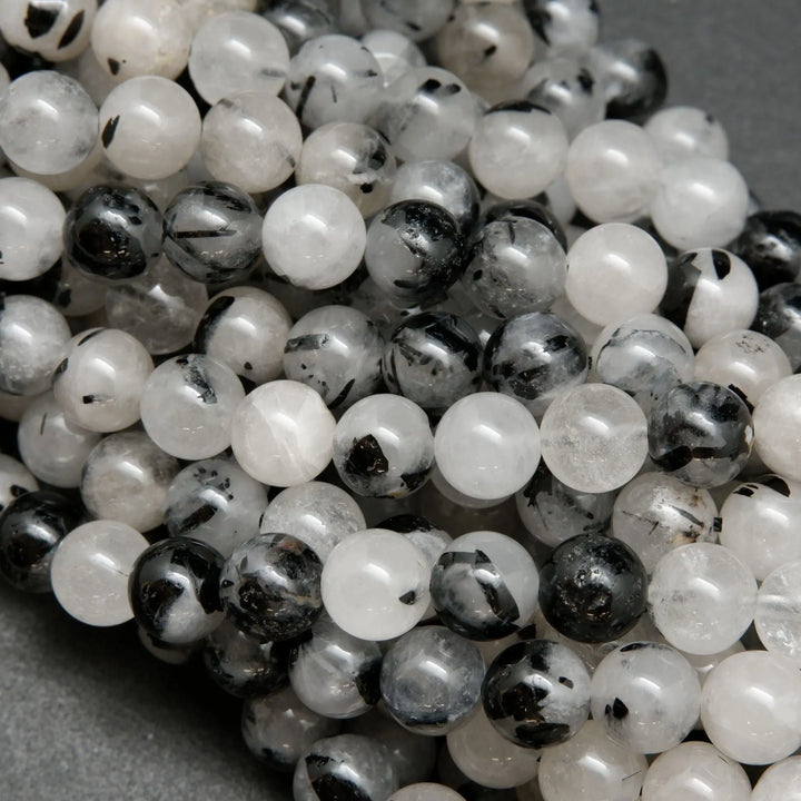 Tourmalated Quartz · Smooth · Round · 4mm, 6mm, 8mm, 10mm, Bead, Tejas Beads