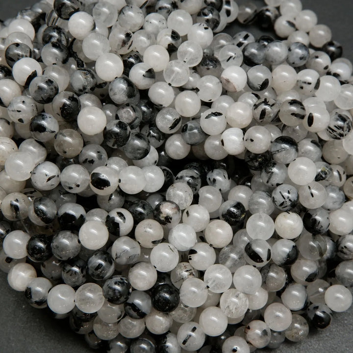 Tourmalated Quartz · Smooth · Round · 4mm, 6mm, 8mm, 10mm, Bead, Tejas Beads