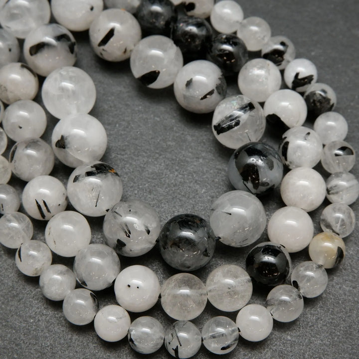 Tourmalated Quartz · Smooth · Round · 4mm, 6mm, 8mm, 10mm, Bead, Tejas Beads