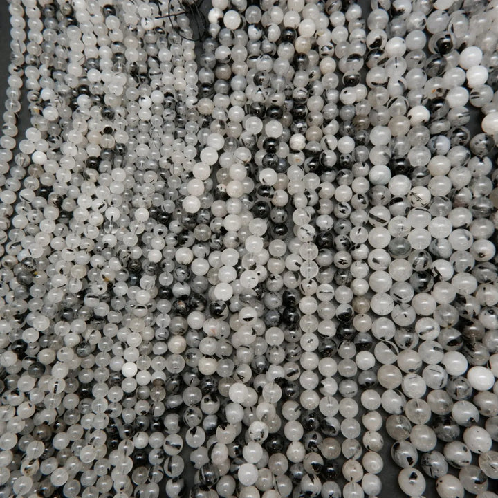 Tourmalated Quartz · Smooth · Round · 4mm, 6mm, 8mm, 10mm, Bead, Tejas Beads